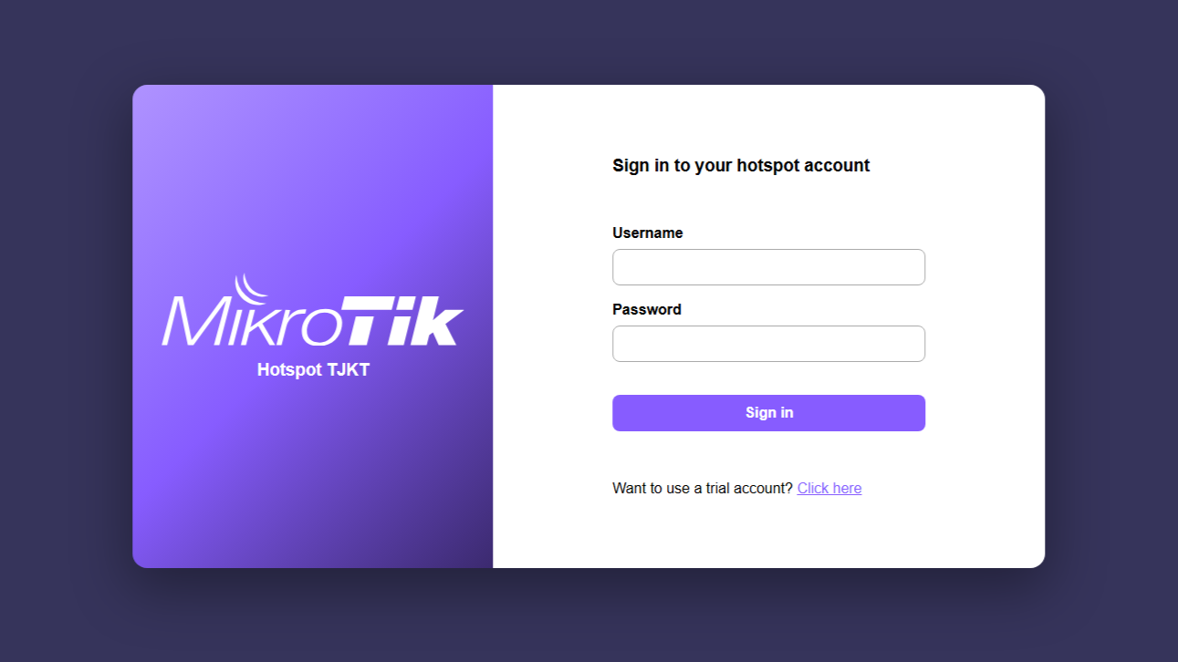 Mikrotik Hotspot Login Page